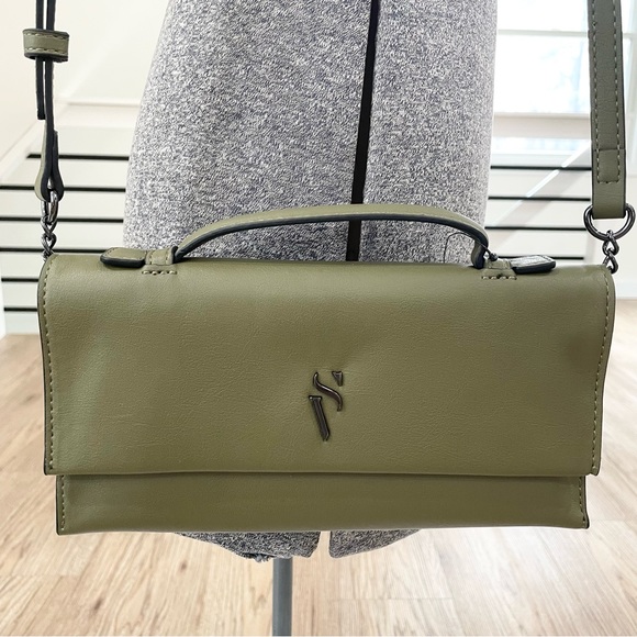 olive green contemporary, simply vera Vera Wang Crossbody purse - Picture 1 of 9